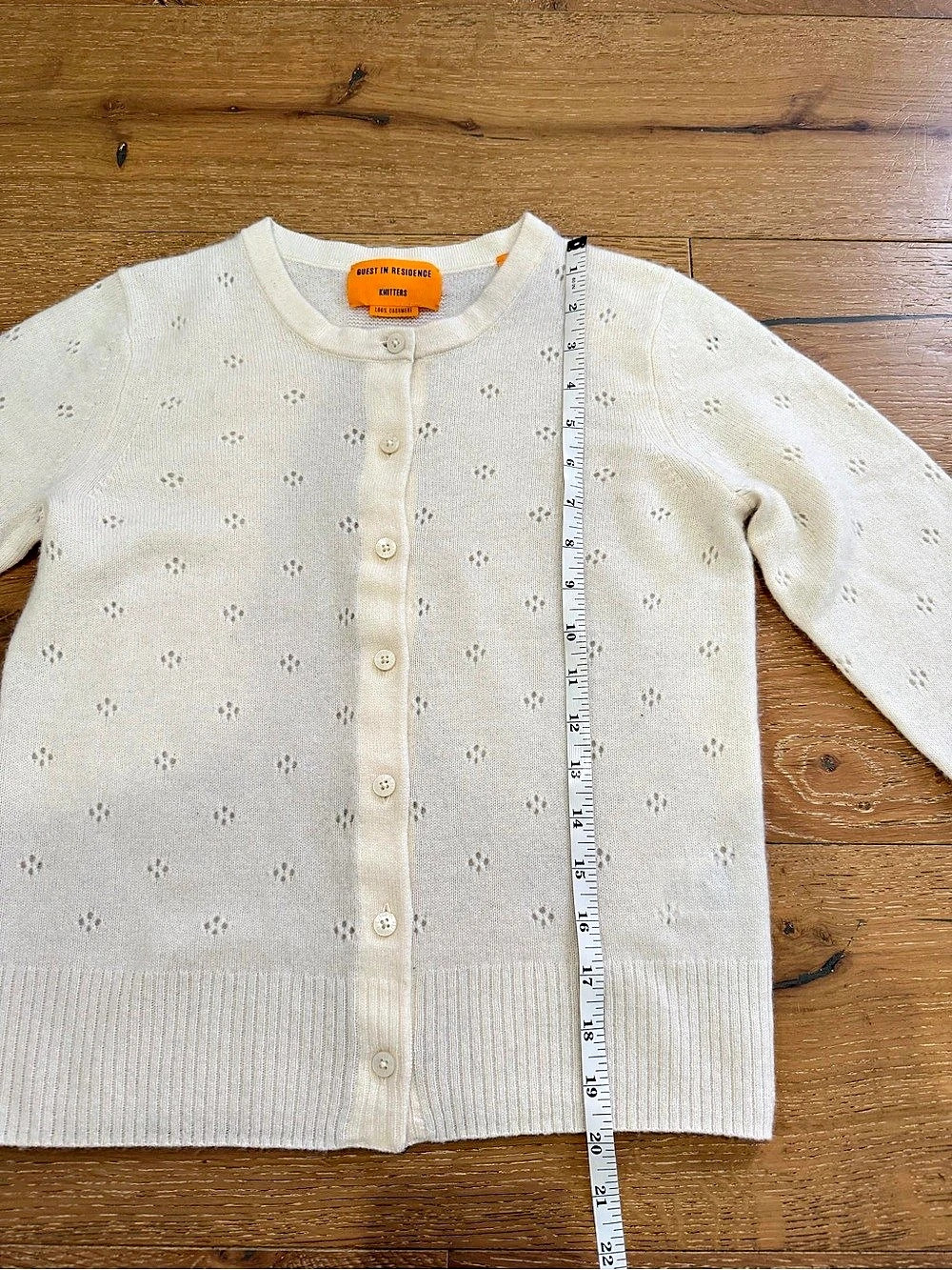 Guest in Residence Jane Pointelle 100% Cashmere Cardigan - size Medium - Picture 3 of 7